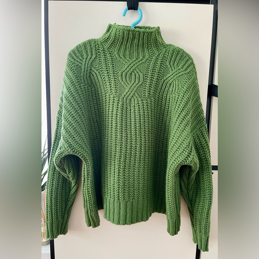 Green Cable Knit Sweater